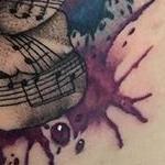 tattoos/ - Watercolor Rose with Music Notes